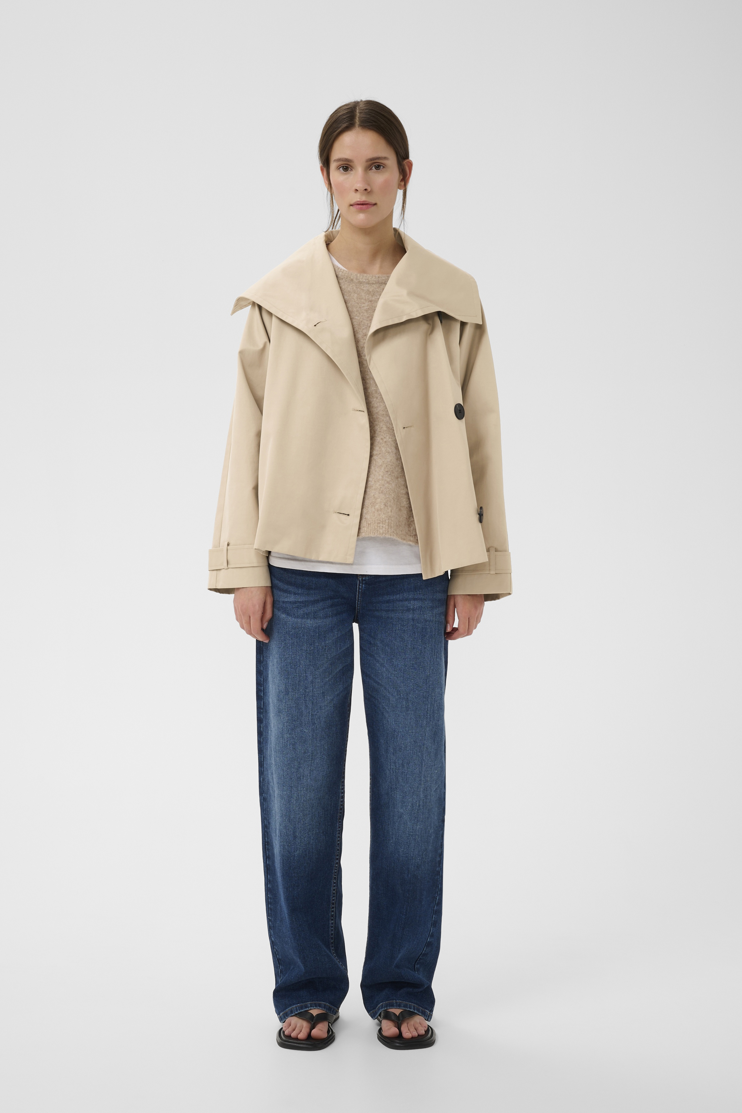 MazieIW Perry short coat in sandstone / nature colour