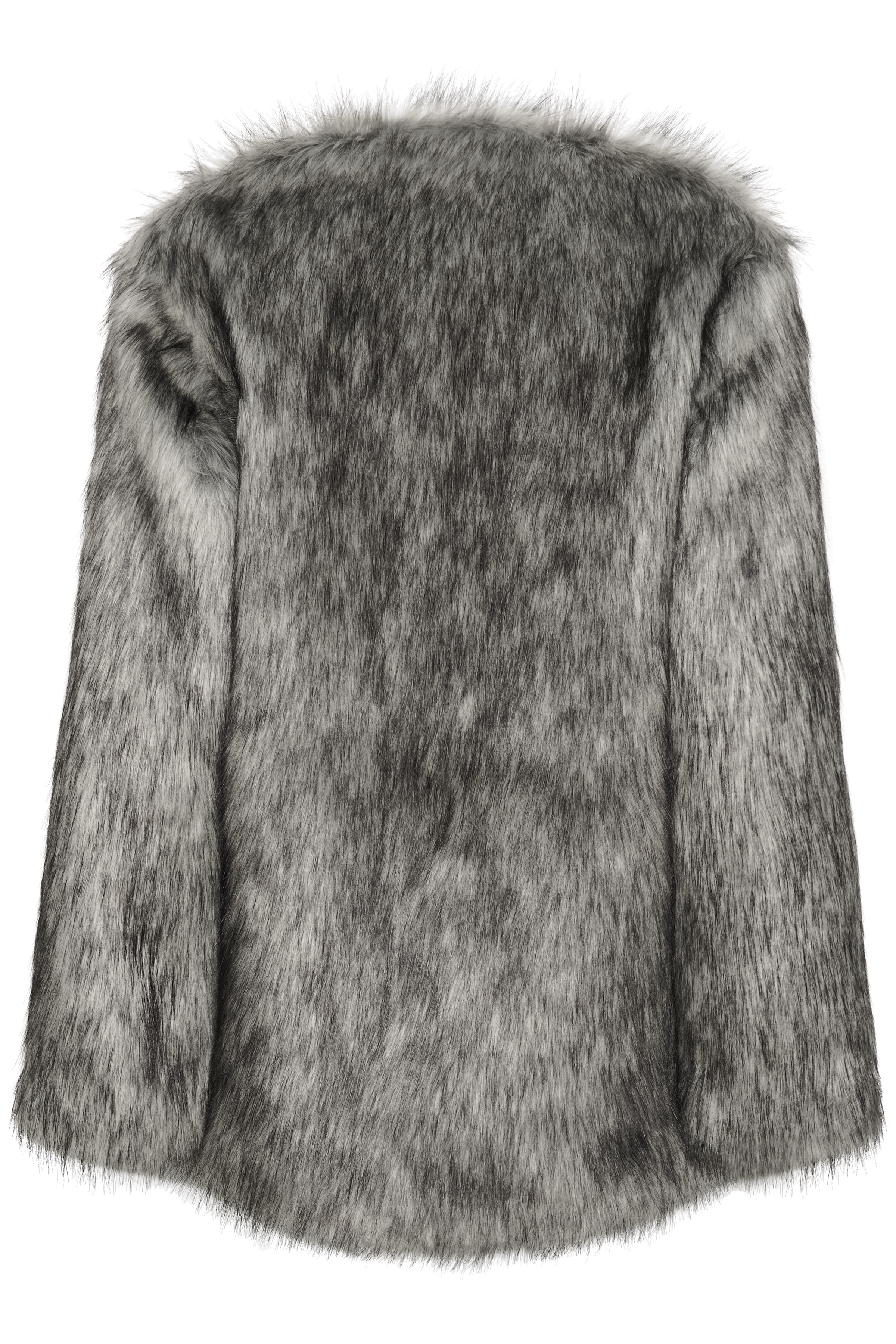 WiliaGZ Faux fur jacket in grey woolf polyester