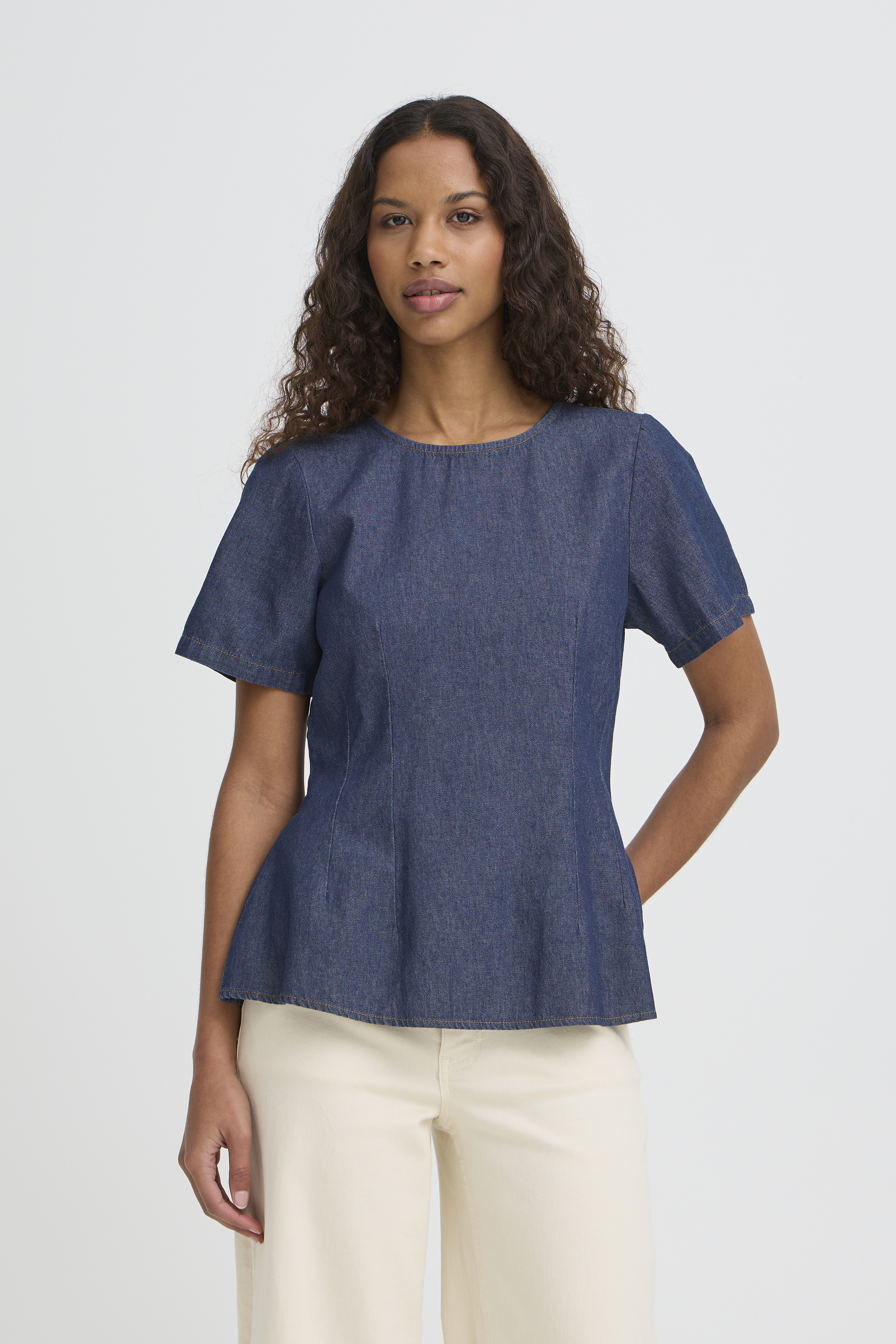 IHTULLE Blouse in denim authentic blue cotton | ICHI