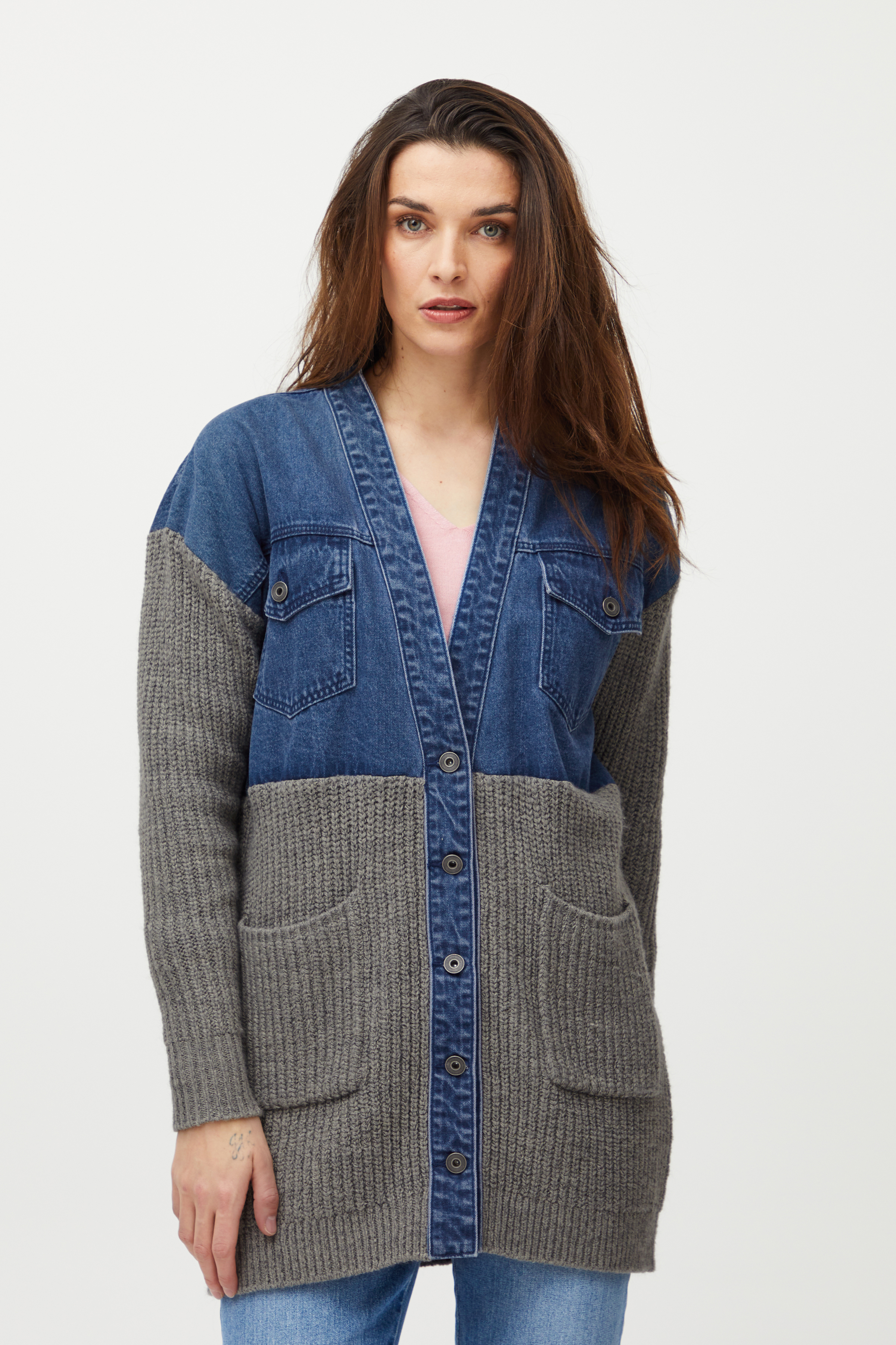 トップス Denim Jun Suburn Ink Washed Cardigan 3915_f3194e1a-75ef-4c95-bea2-