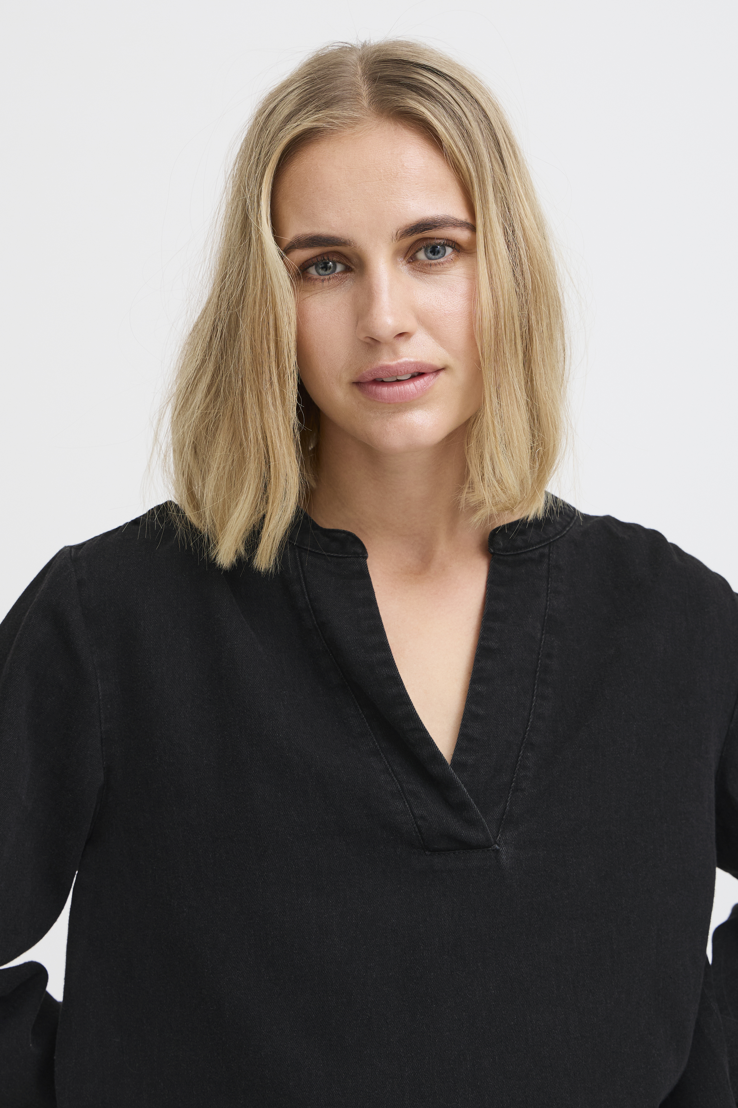 PZMALIA Blouse in black denim cotton | Pulz Jeans