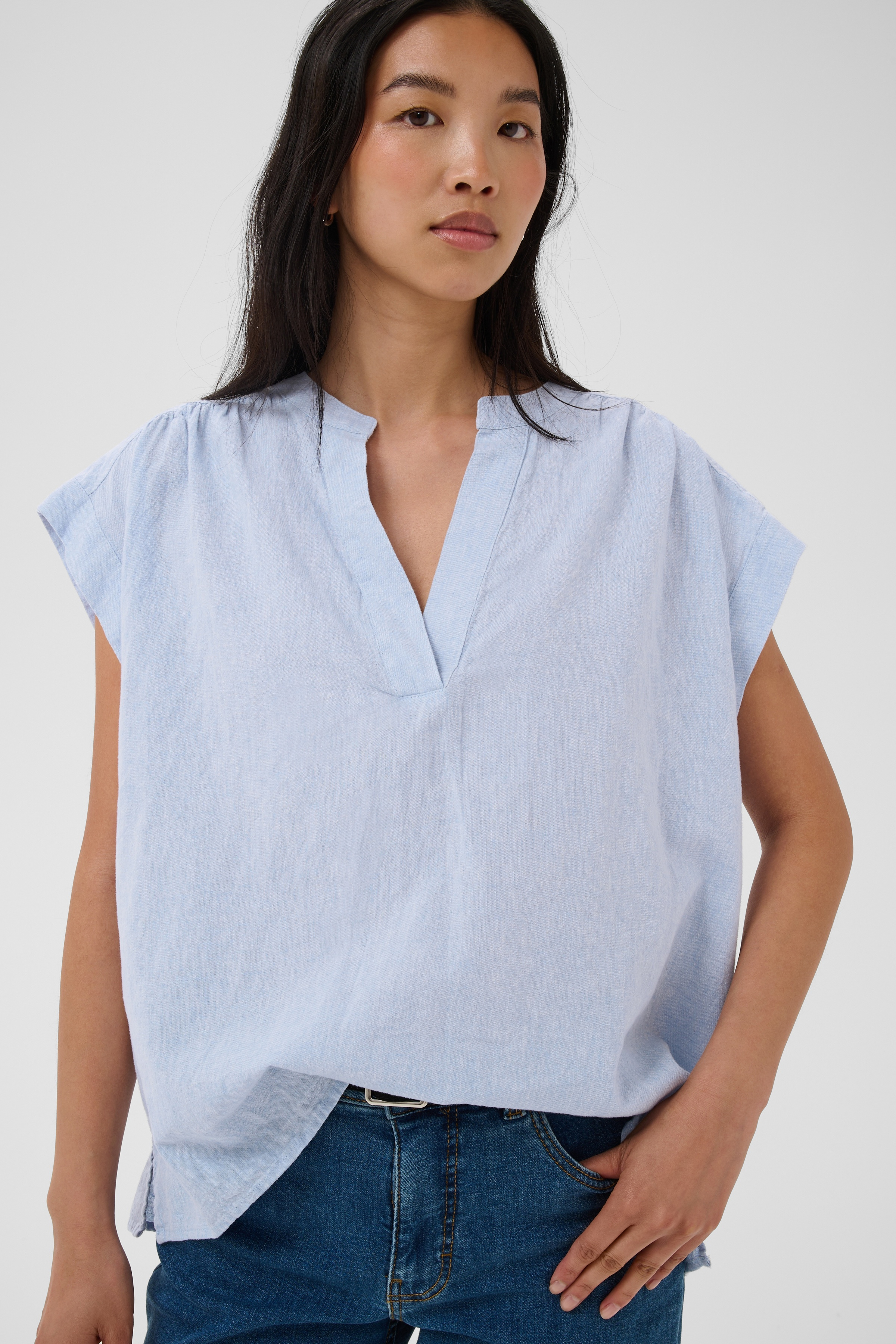 BettinaPW Blouse in light blue chambray colour