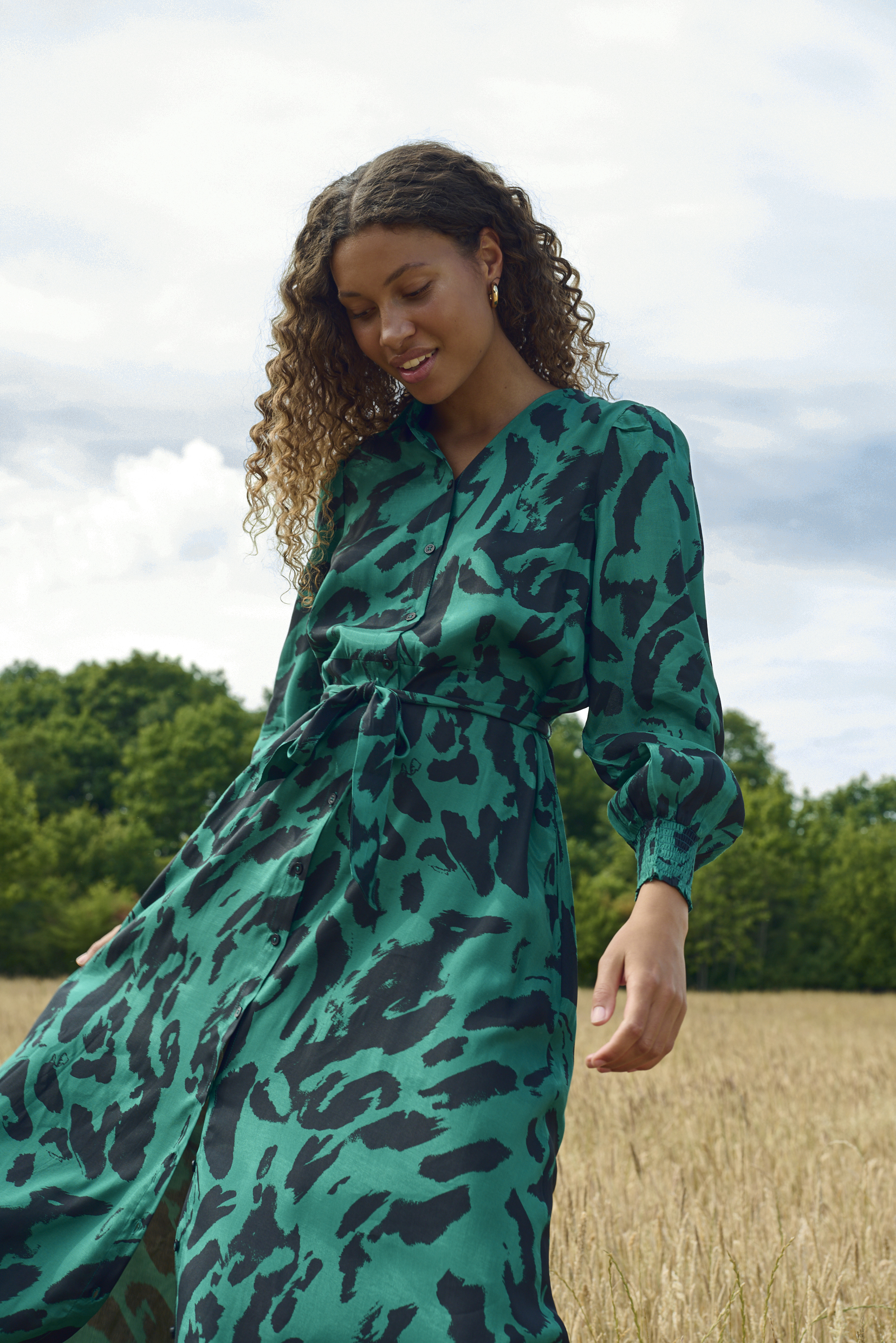 KApollie Dress in black/aventurine leo colour | KAFFE Clothing