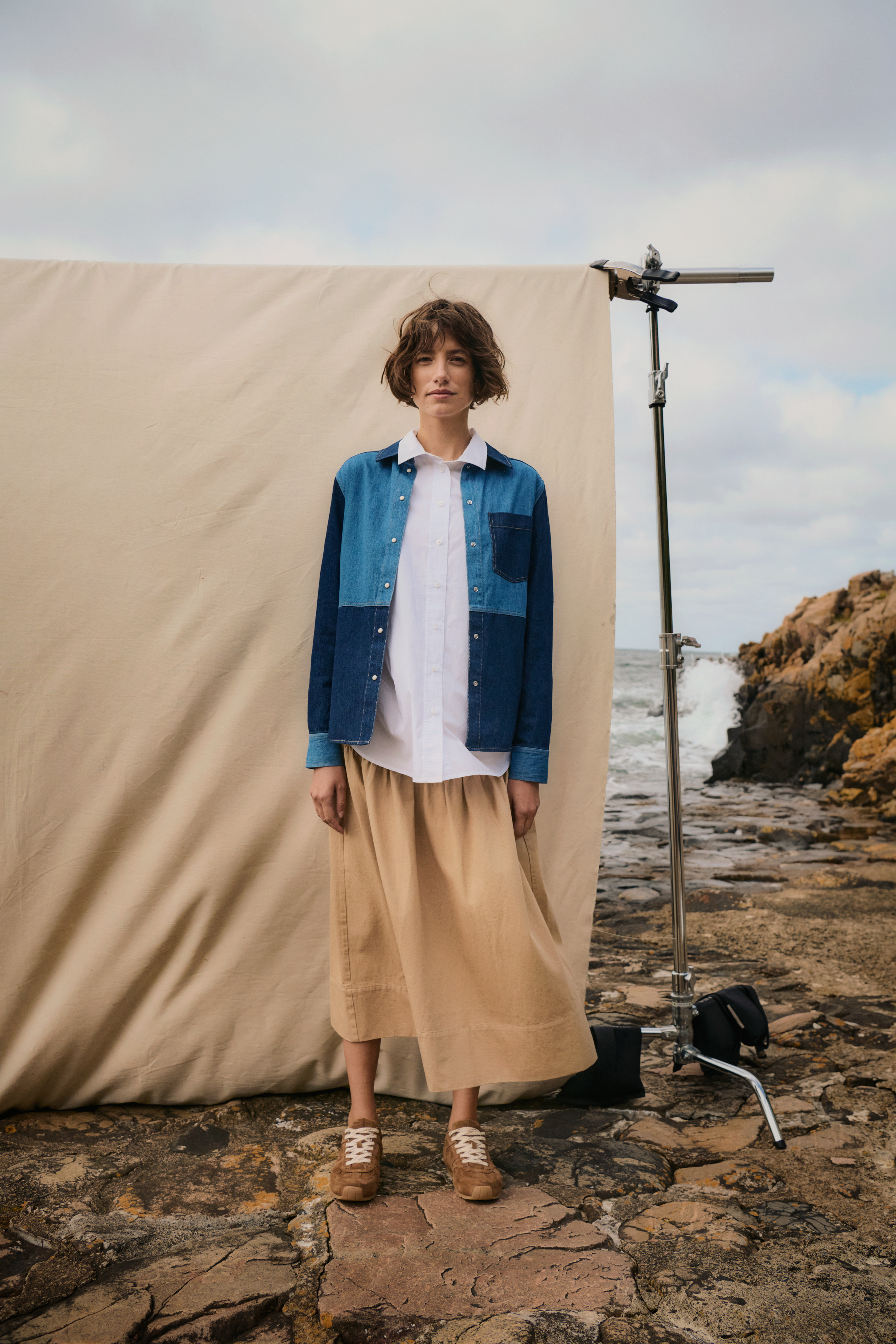 AlvinePW Skjorte i colour block denim / blue bomull