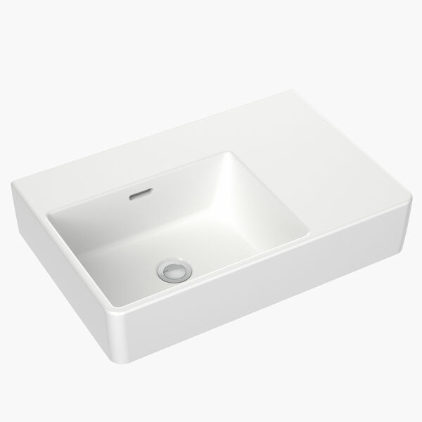 Square Wall Basin Right Hand Shelf 600mm