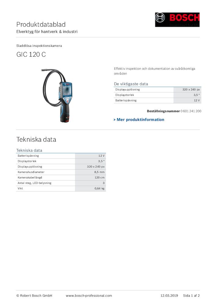 6454420 PRODUKTBLAD