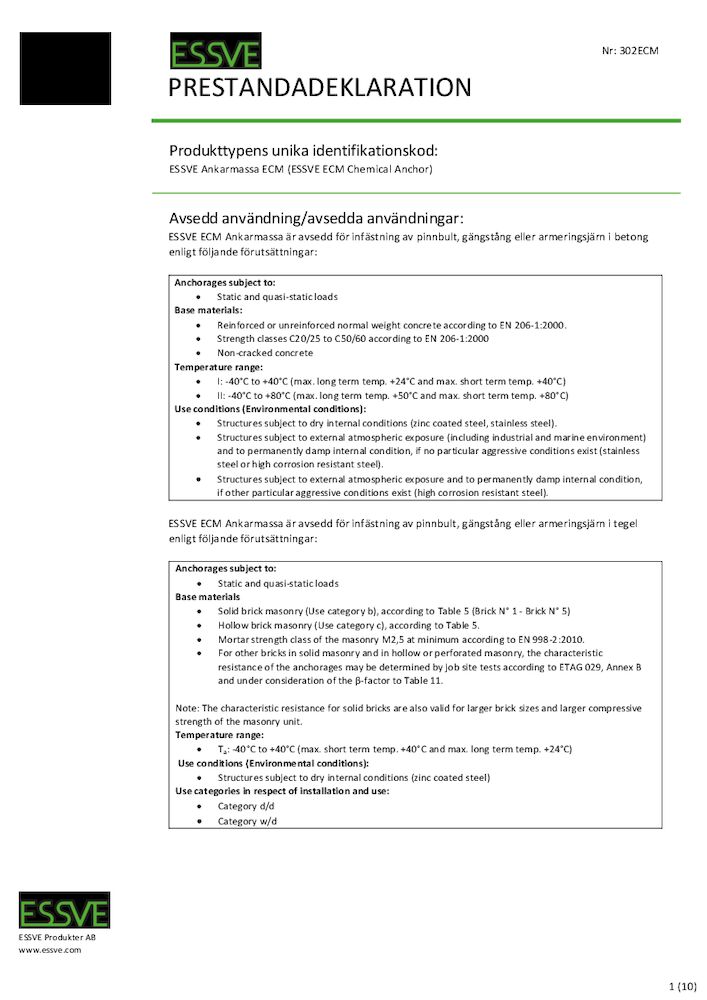 ESSVE ANKARMASSA ECM, 300 ML köp hos Swedol