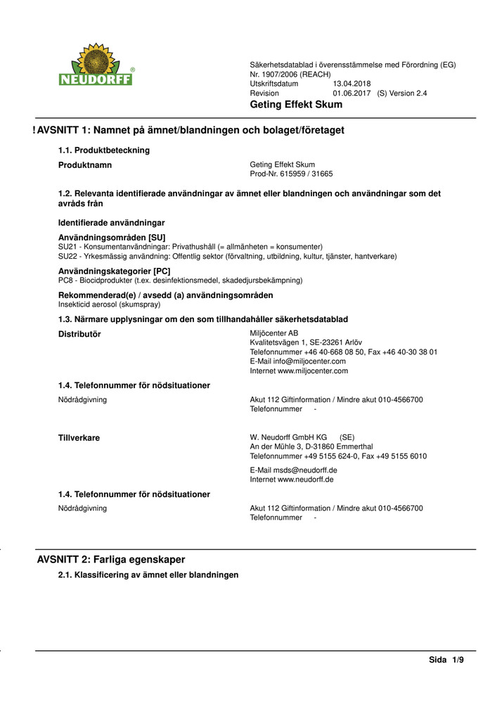 Säkerhetsdatablad