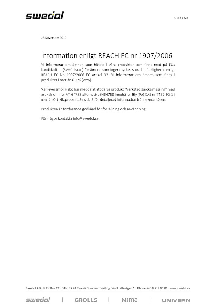 REACH INFORMATION