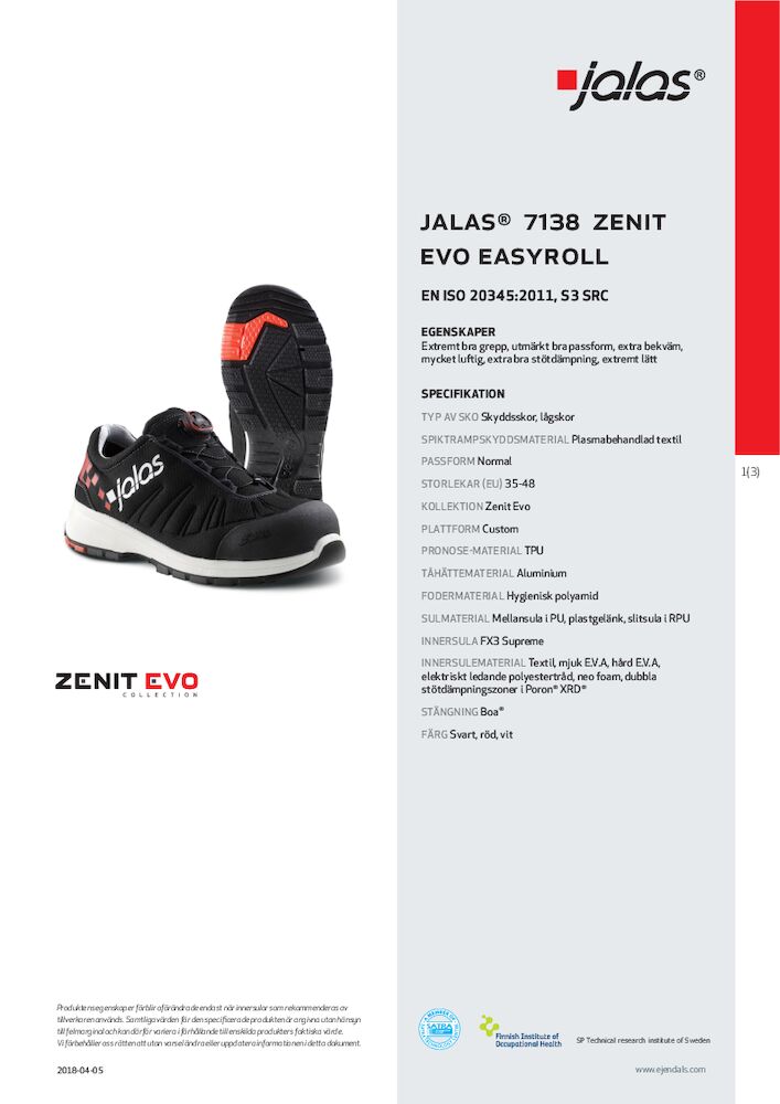 Jalas 7138 produktblad