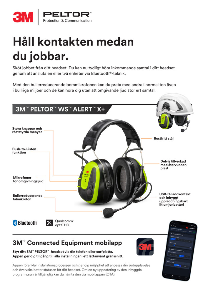 HÖRSELKÅPA 3M PELTOR WS ALERT X+ - köp hos Swedol