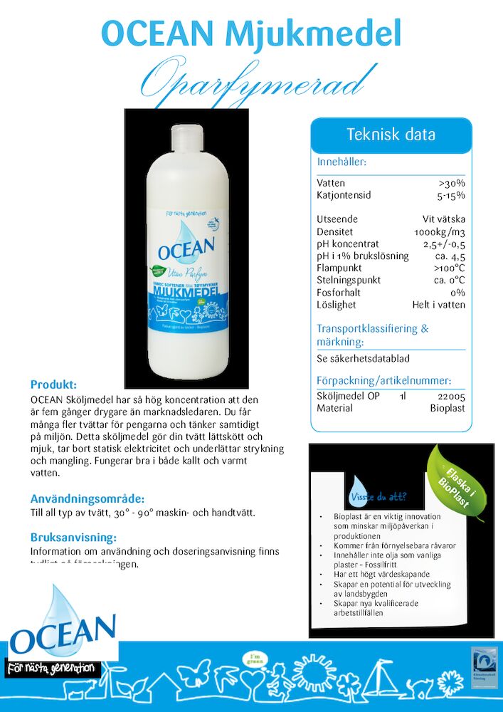 OCEAN SKÖLJMEDEL OPARFYMERAT