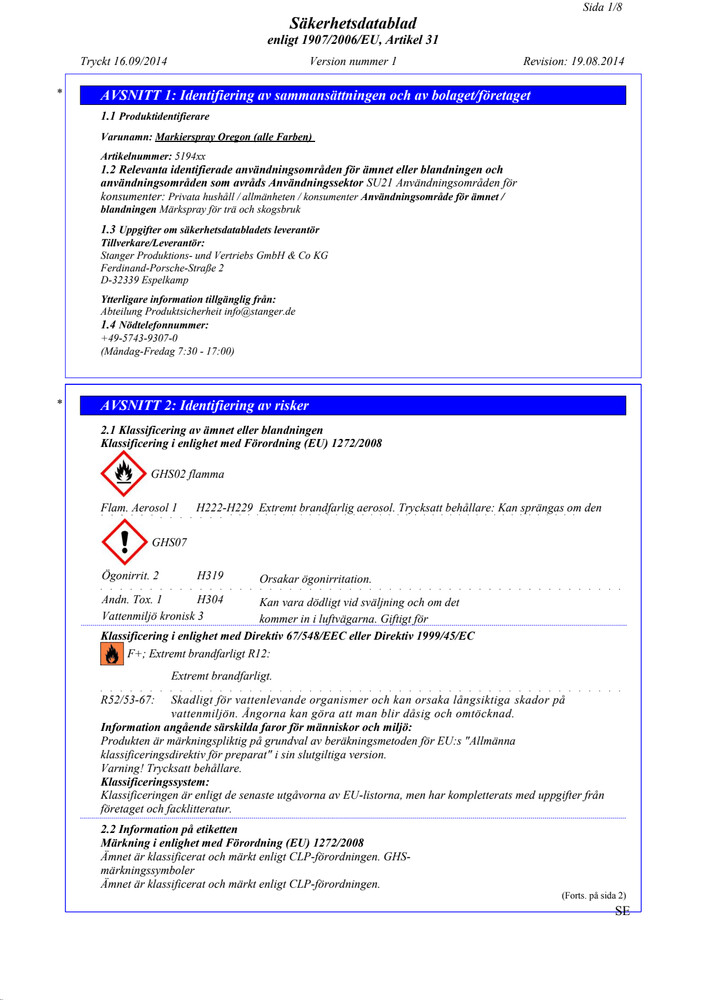 Se säkerhetsdatablad