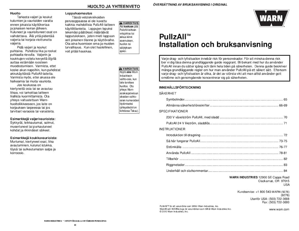 MANUAL pullzall svenska