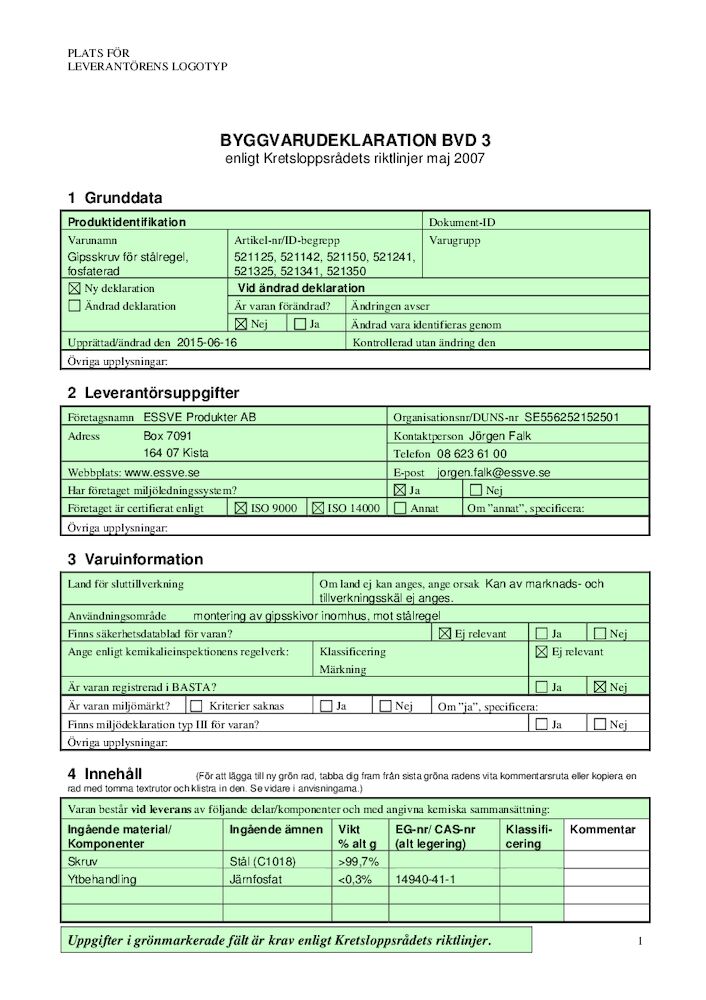 1004995 BYGGVARUDEKLARATION