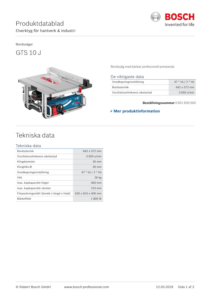 6454488 PRODUKTDATABLAD