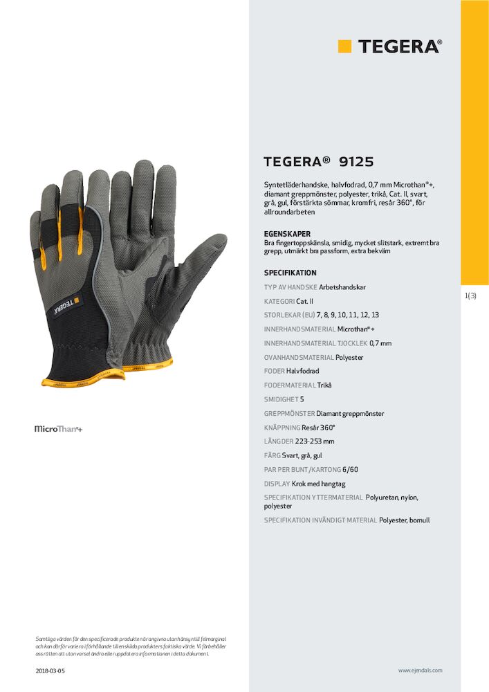 Handske Tegera 9125