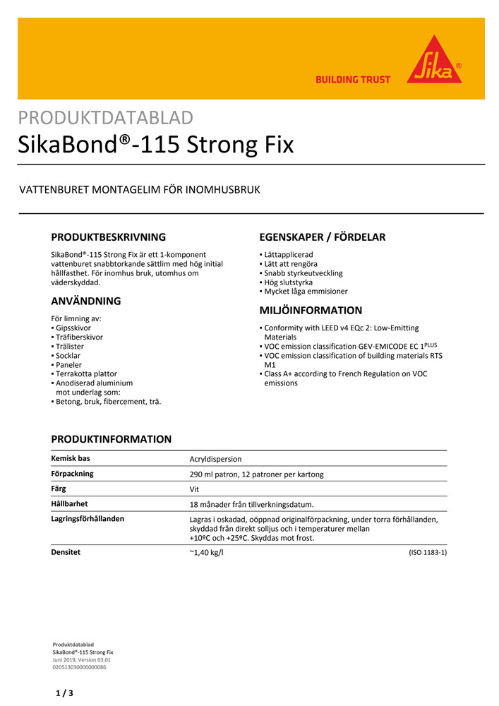 SikaBond-115 StrongFix PB