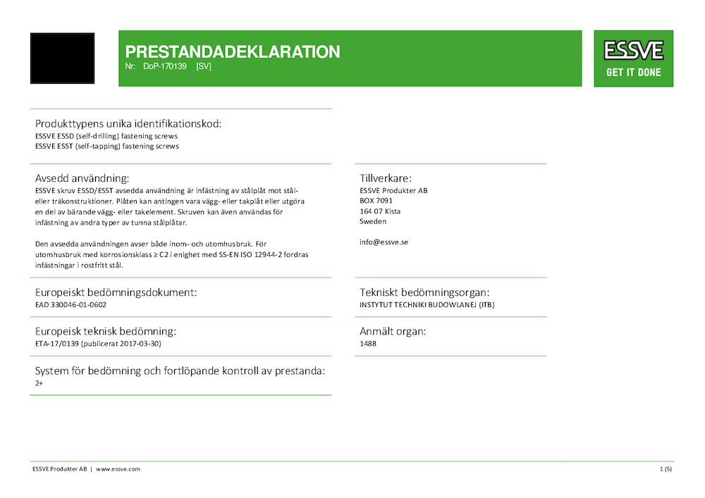 1004595 PRESTANDADEKLARATION