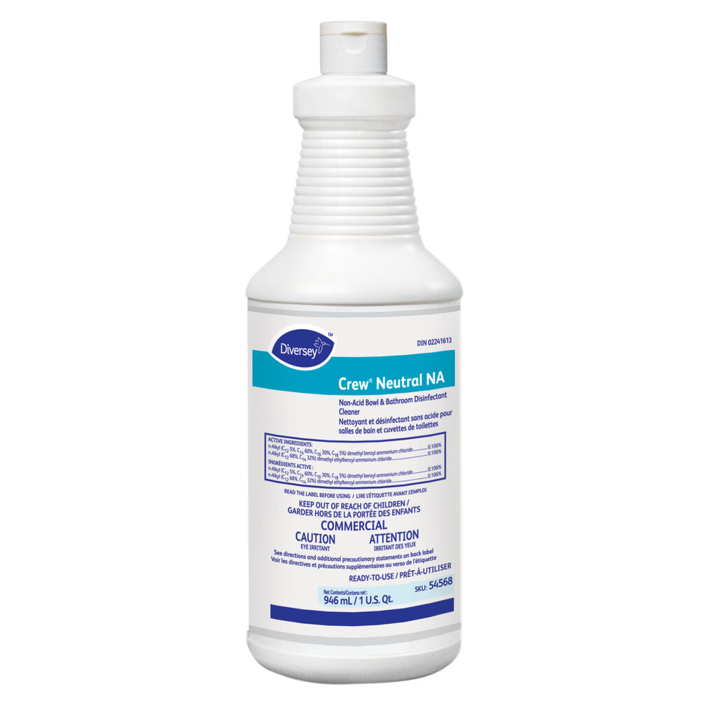 Crew® Neutral NA Non-Acid Bowl & Bathroom Disinfectant Cleaner, 946ml, 12/CT - Nettoyant désinfectant pour bols et salles de bain non acide