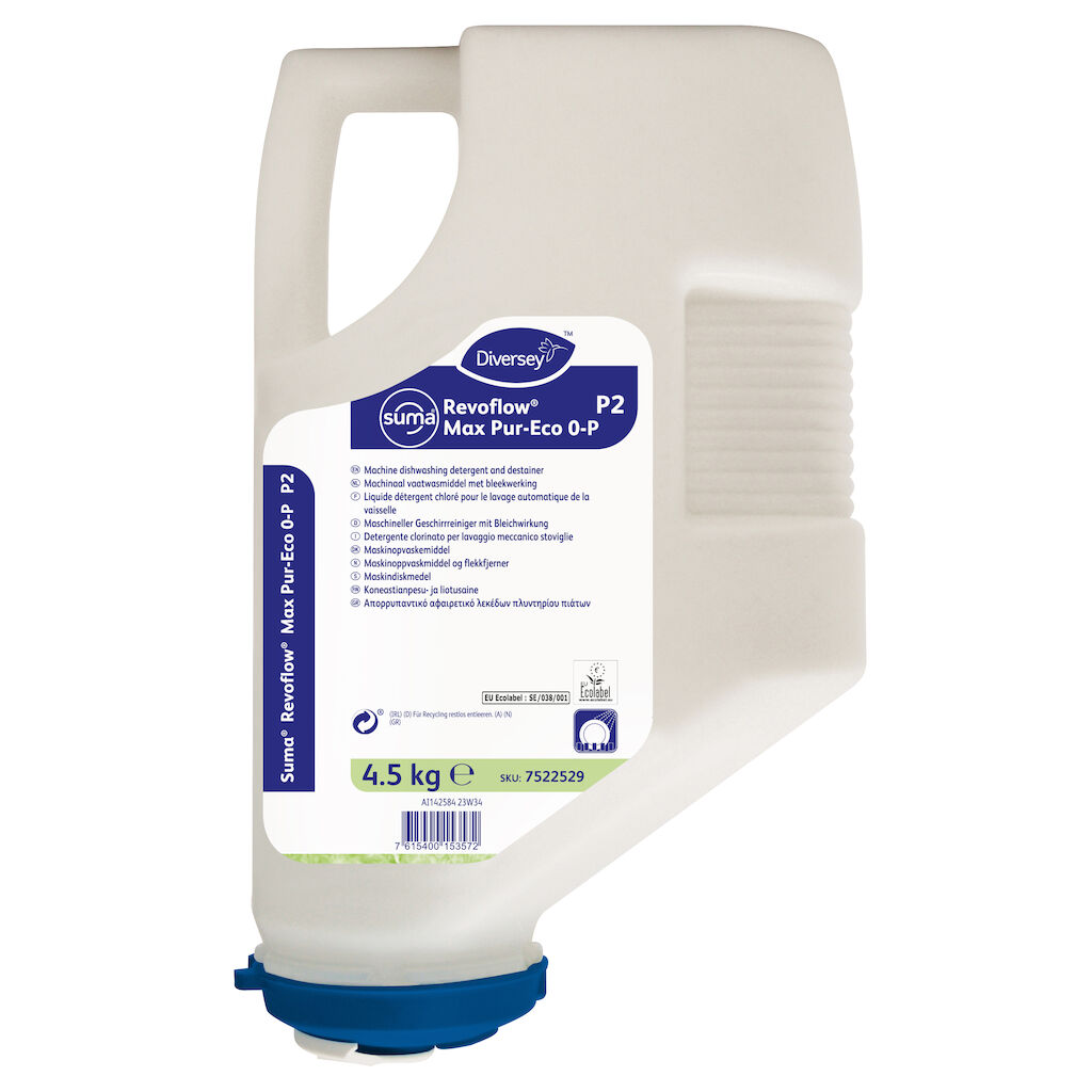 Suma Revoflow Max Pur-Eco 0-P P2 3x4.5kg - Détergent poudre ultra-concentré pour le lavage automatique de la vaisselle (sans phosphates)