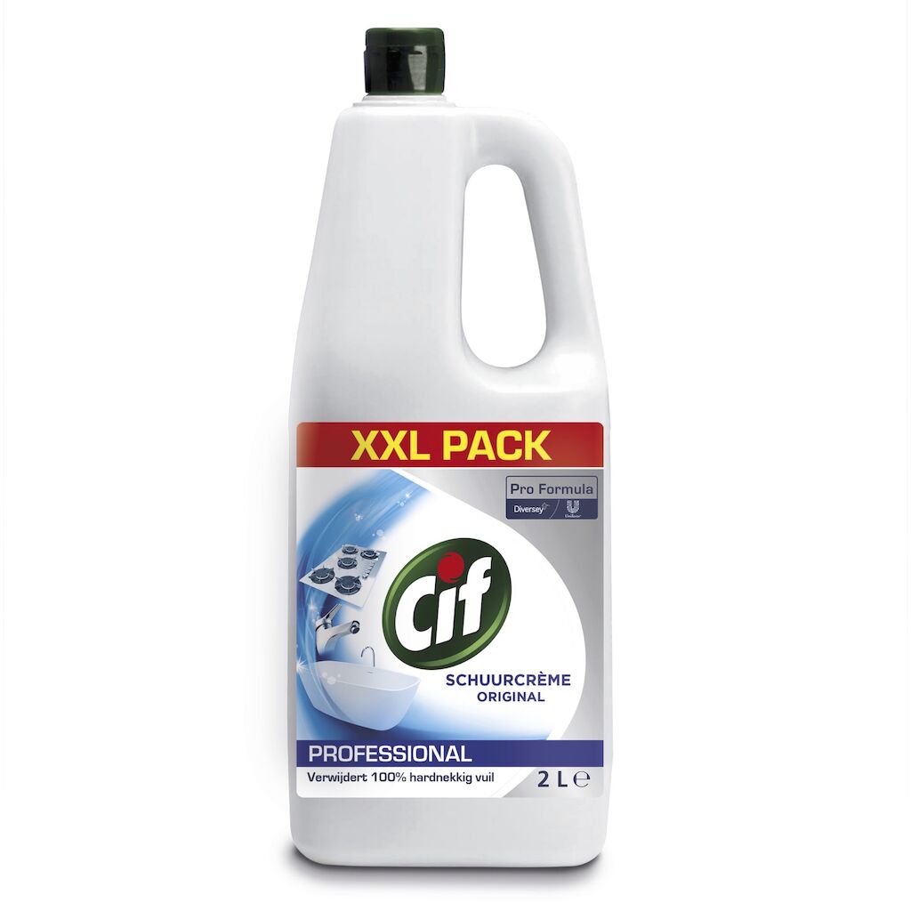 Cif Pro Formula schuurmiddel 6x2L - Krachtige crème reiniger voor harde oppervlakken.