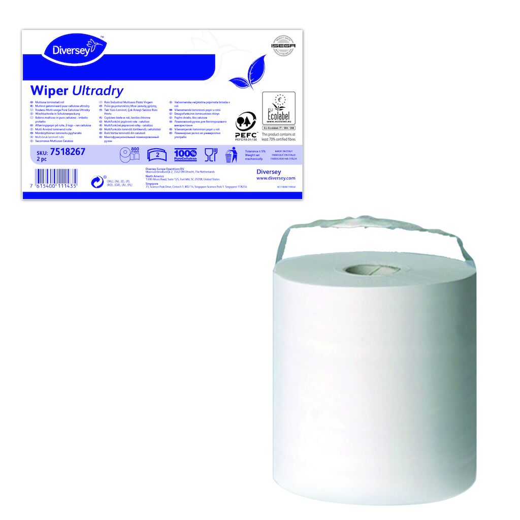 Mulitrol gelamineerd Puur Cellulose Ultradry 2x - 176 m / H 26 cm / Ø 26 cm - Wit