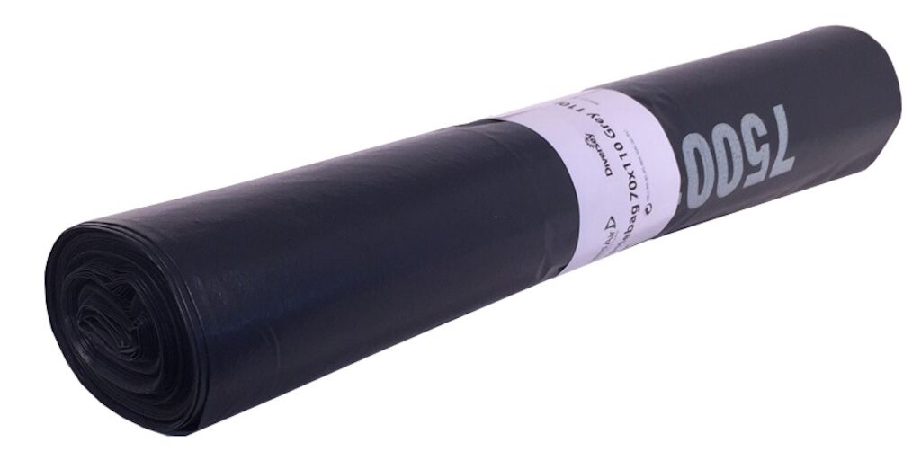 Vuilniszak - LDPE 10x20st - 70 x 110 cm / 120 L / 55 my - Grijs - Afvalzakken