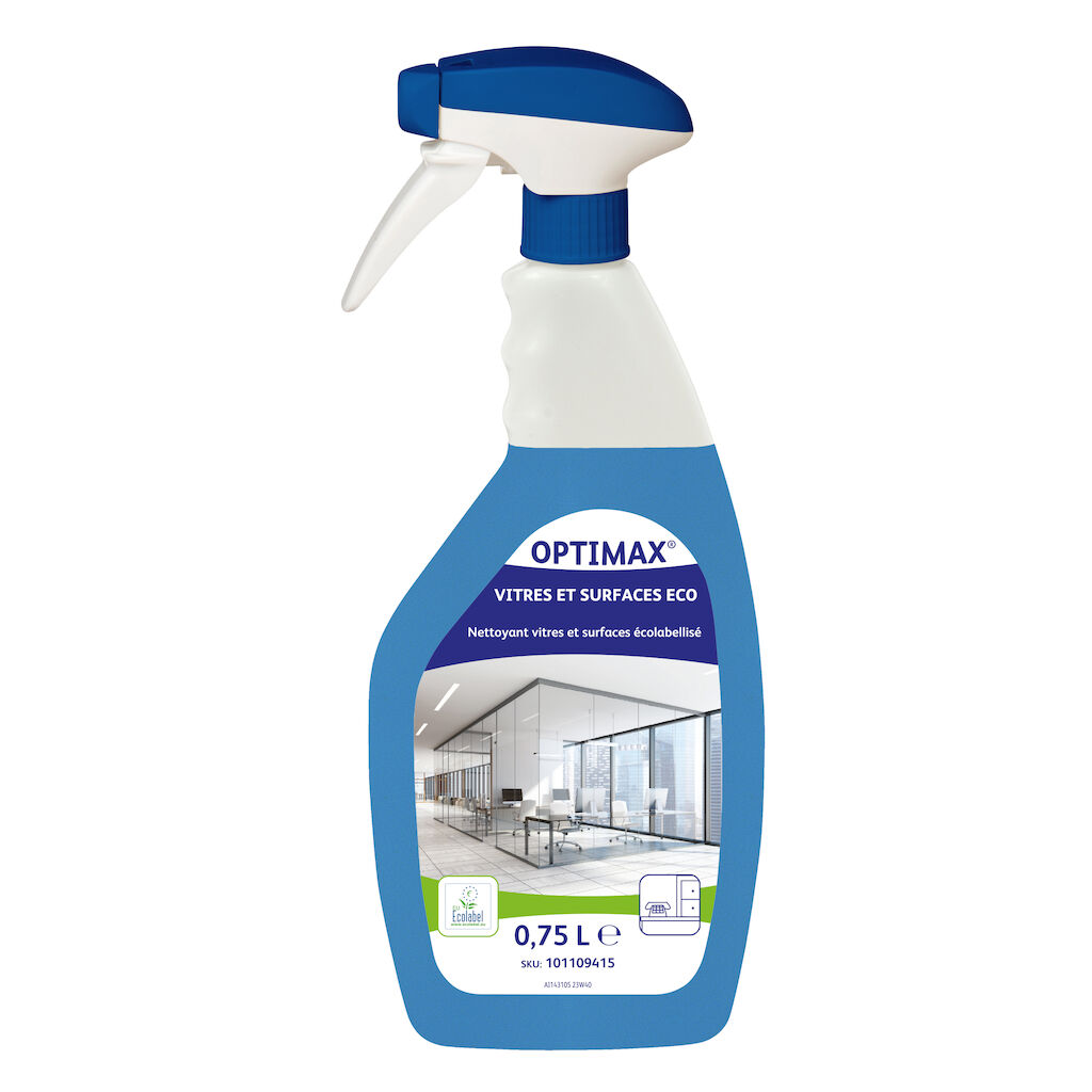 OPTIMAX VITRES ET SURFACES ECO 6x0.75L - Nettoyant vitres et surfaces écolabellisé