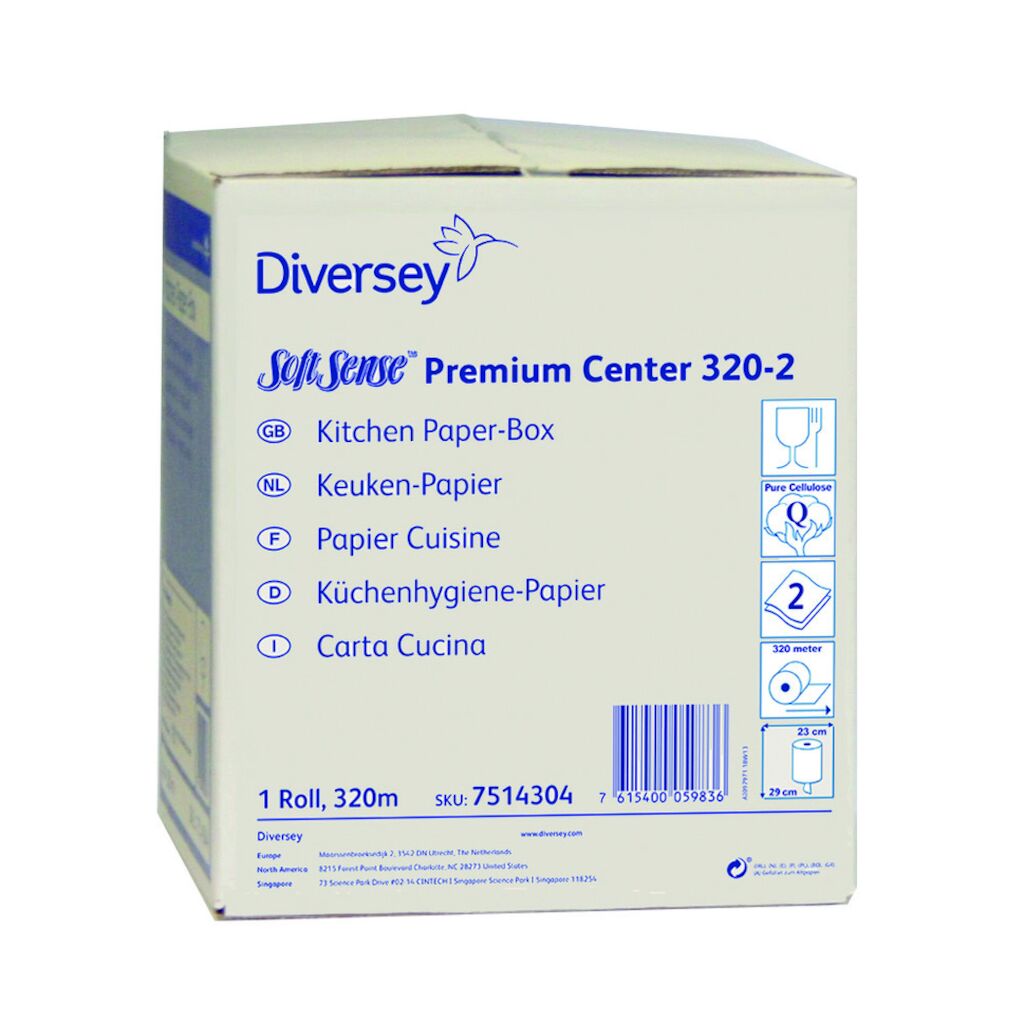 Kitchen Paper-Box White 320 1Stk. - Weiß - Papierrolle einzelverpackt - für die Küche, reiner Zellstoff, 2-lagig, hochweiß