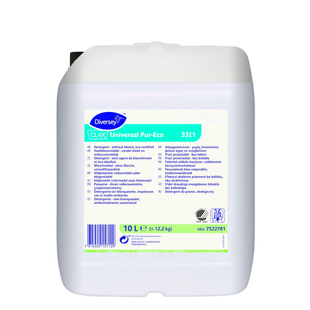 Clax Universal Pur-Eco 33I1 10L - Textiltvättmedel utan blekmedel - Miljömärkt