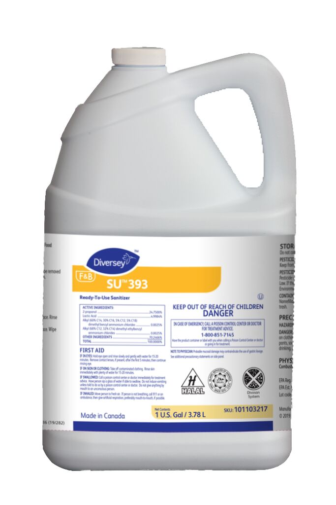 SU 393, 1gal, 4/CT - RTU SPRAY CLEANER AND SANITIZER