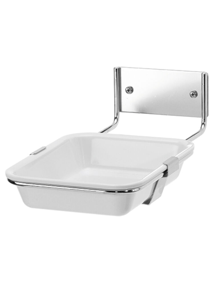 Ingo-man SH 1 Drip Tray 1Stk. - Schalenhalter aus Edelstahl mit Kunststoffschale, Wandmontage, kurze Seite zur Wand, für den Soft Care Man Spender 500 und 1000 ml. Maße: H 95 x B 150 x T 263 mm