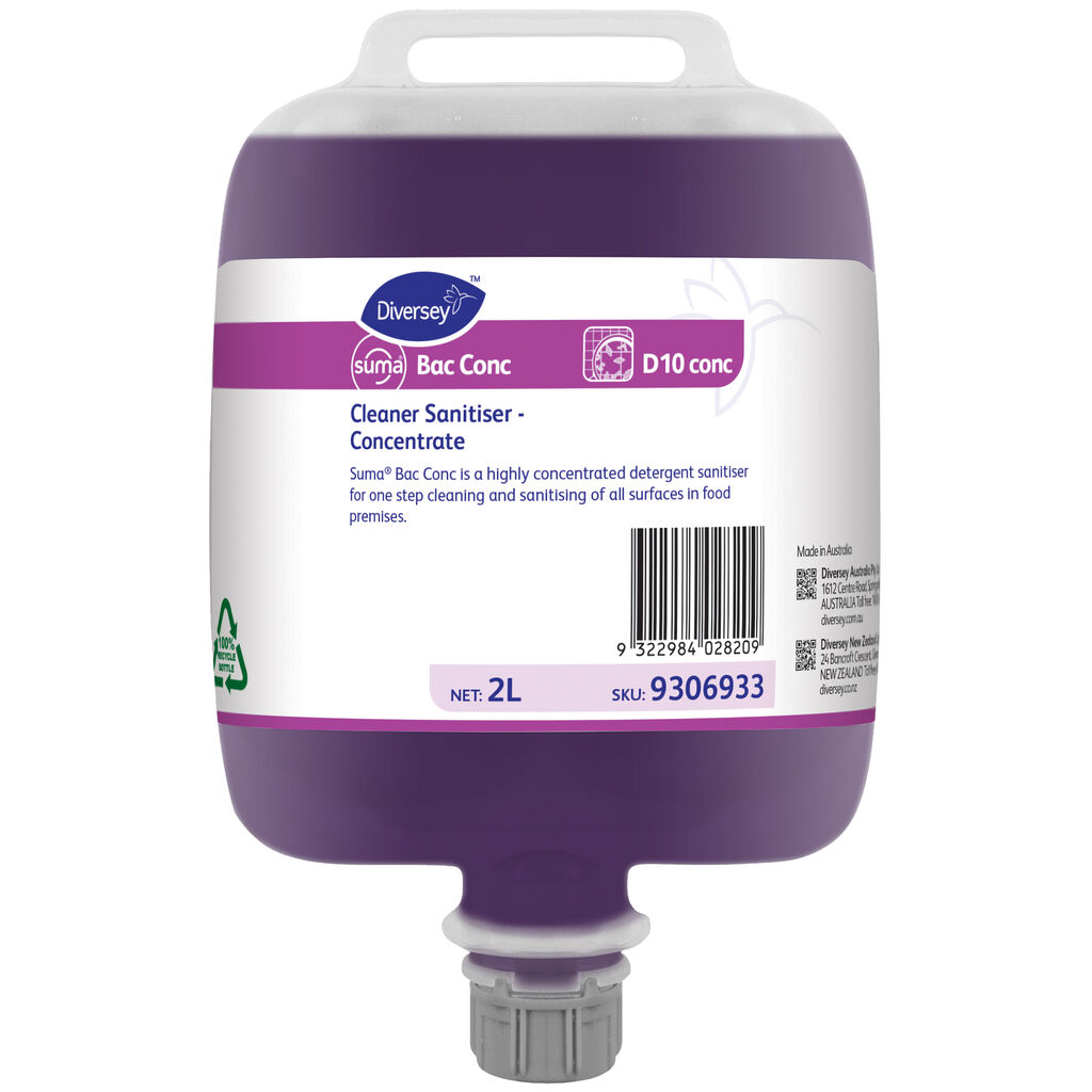 Suma Bac conc D10 Conc 3x2L - Cleaner Sanitiser -Concentrate