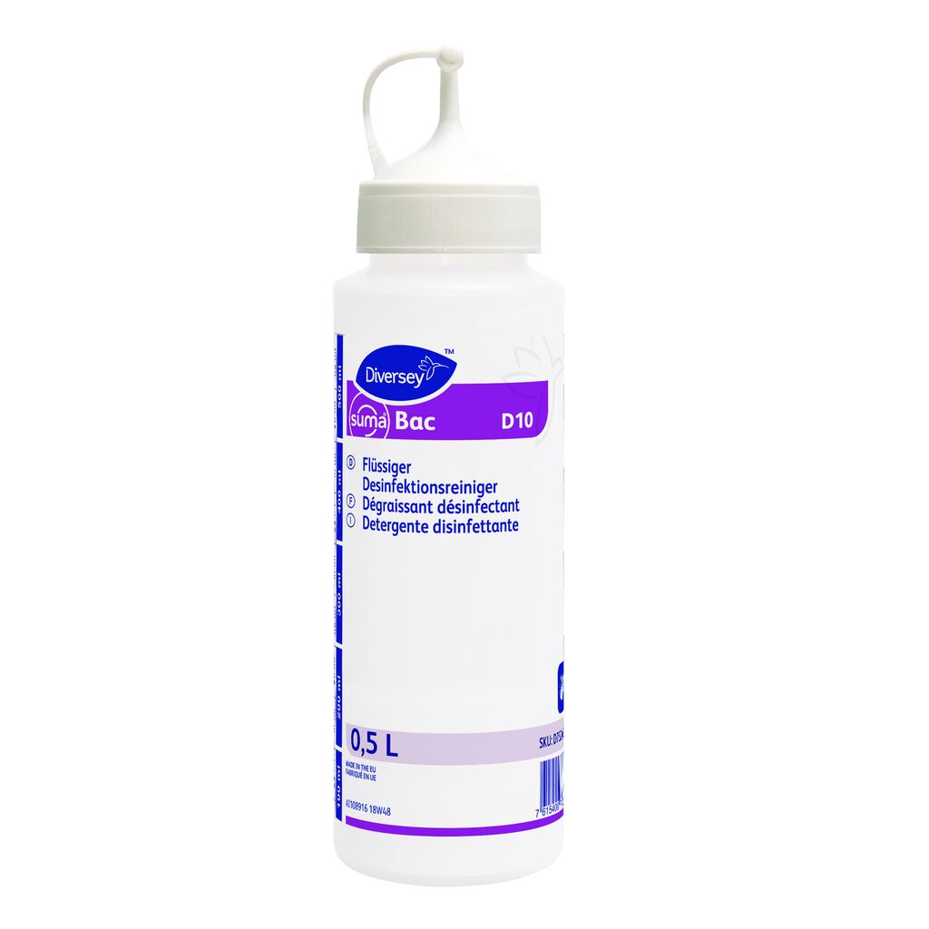 Suma Bac Empty Dosingbottles D10 6x - Flacone di dosaggio/applicazione 500ml bianco tappo standard per Suma Bac D10