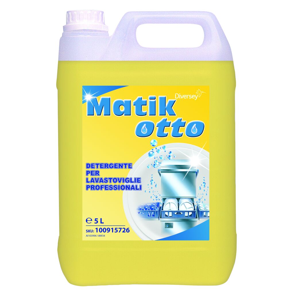 Matik Otto 2x5L - Detergente alcalino per il lavaggio meccanico delle stoviglie