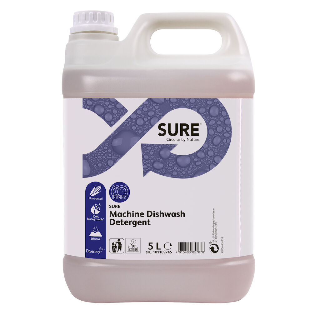 SURE Machine Dishwash Detergent 2x5L - Detergent lichid pentru spălarea automată a vaselor, formulat pentru apă dură