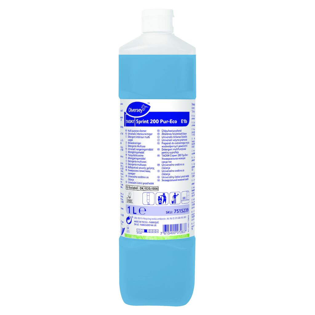 TASKI Sprint 200 Pur-Eco E1b 6x1L - Detergente multiuso. Conforme ai requisiti CAM 2021 in ambito civile e sanitario.