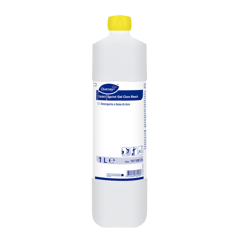 TASKI Sprint Gel Cloro E2p 6x1L - Detergente clorinato per pavimenti e superfici