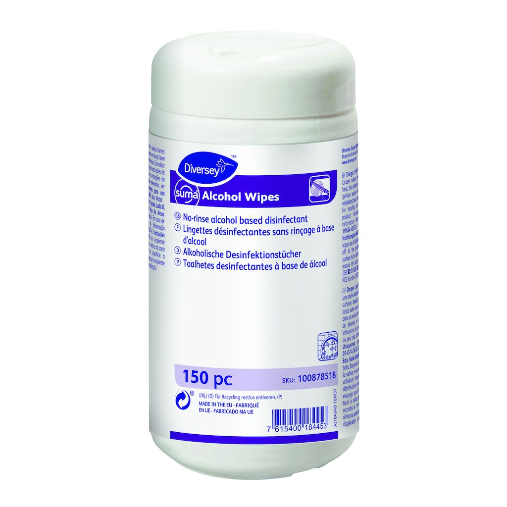 Suma Alcohol Wipes 12x150pc - 135 x 180 mm - No-rinse alcohol based disinfectant wipes