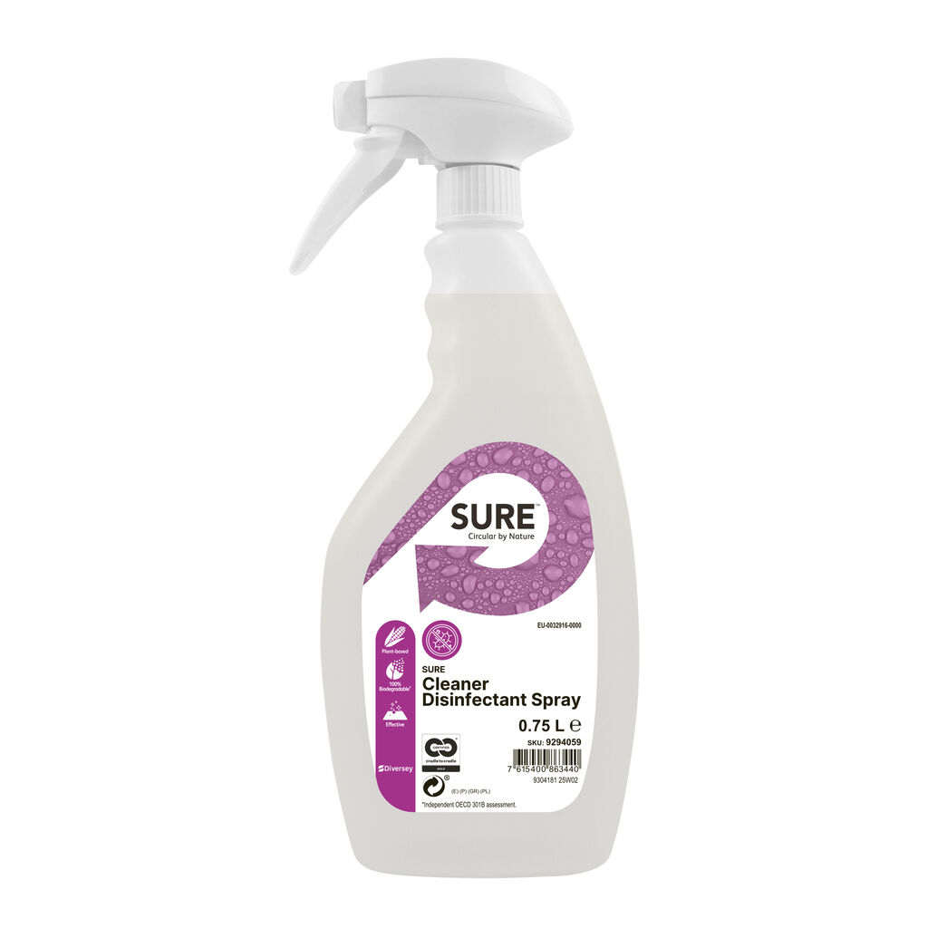SURE Cleaner Disinfectant Spray 6x0.75L - Detergente desinfetante pronto a usar