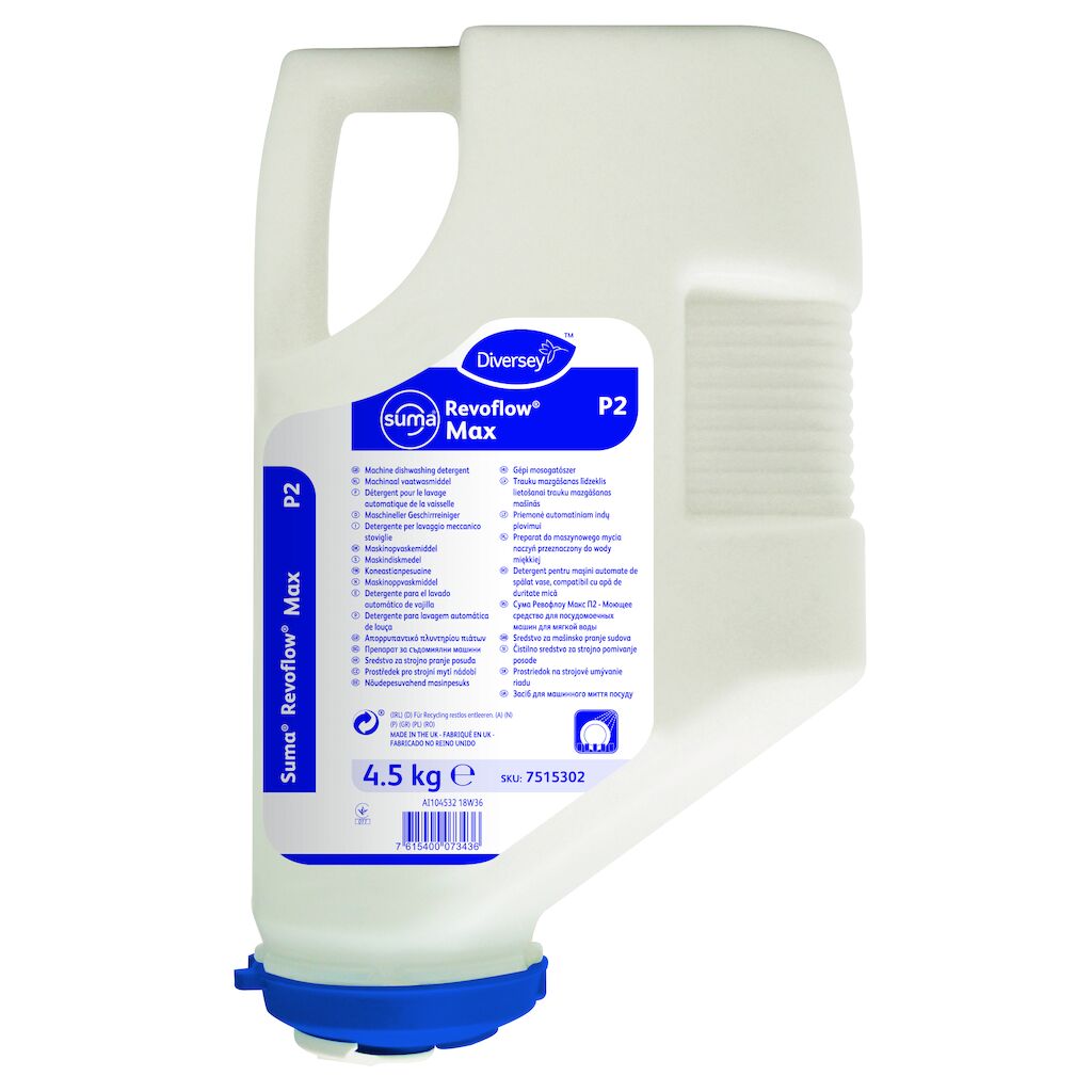 Suma Revoflow Max P2 3x4.5kg - Détergent poudre sans chlore, et ultra-concentré pour le lavage automatique de la vaisselle destiné aux eaux douces à mi-dures