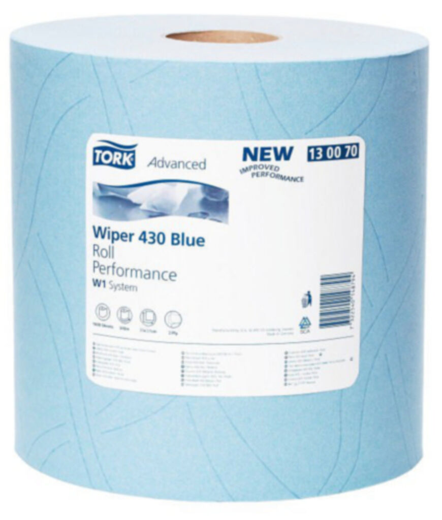 Tork Adv. Wiper 430 Blue Perform. 1Buc. - Albastru - Rolă de hârtie industrială