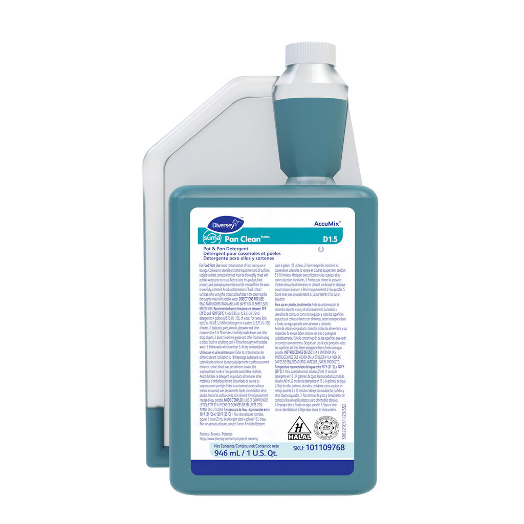 Suma® Pan-CleanTM/MC D1.5 D1.5, 32foz, 6/CT - Pot & Pan Detergent