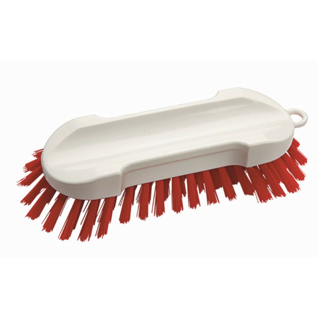 Hand Scrub Brush Hard 2x1Buc. - 205 x 65 x 55 mm - Roșu - Perie profesională dură pentru curățare manuală