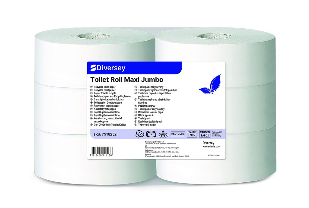 Recycled Toiletpapier Maxi Jumbo 6x1st - 320 m / Ø 27 cm - Wit