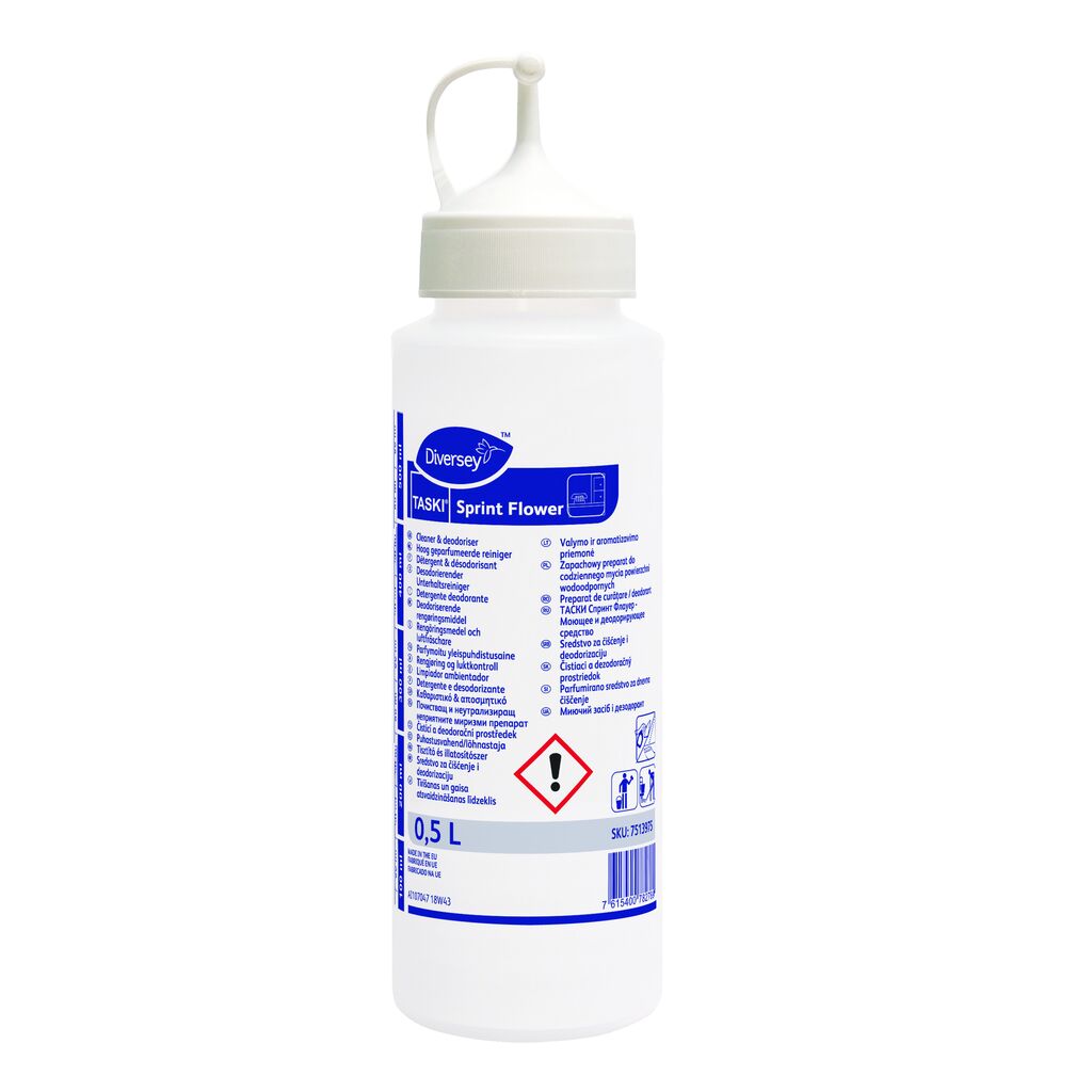 TASKI Sprint Flower Empty Dosingbottles 6x1pc - Dosing / application bottle 500ml white standard cap for TASKI Sprint Flower