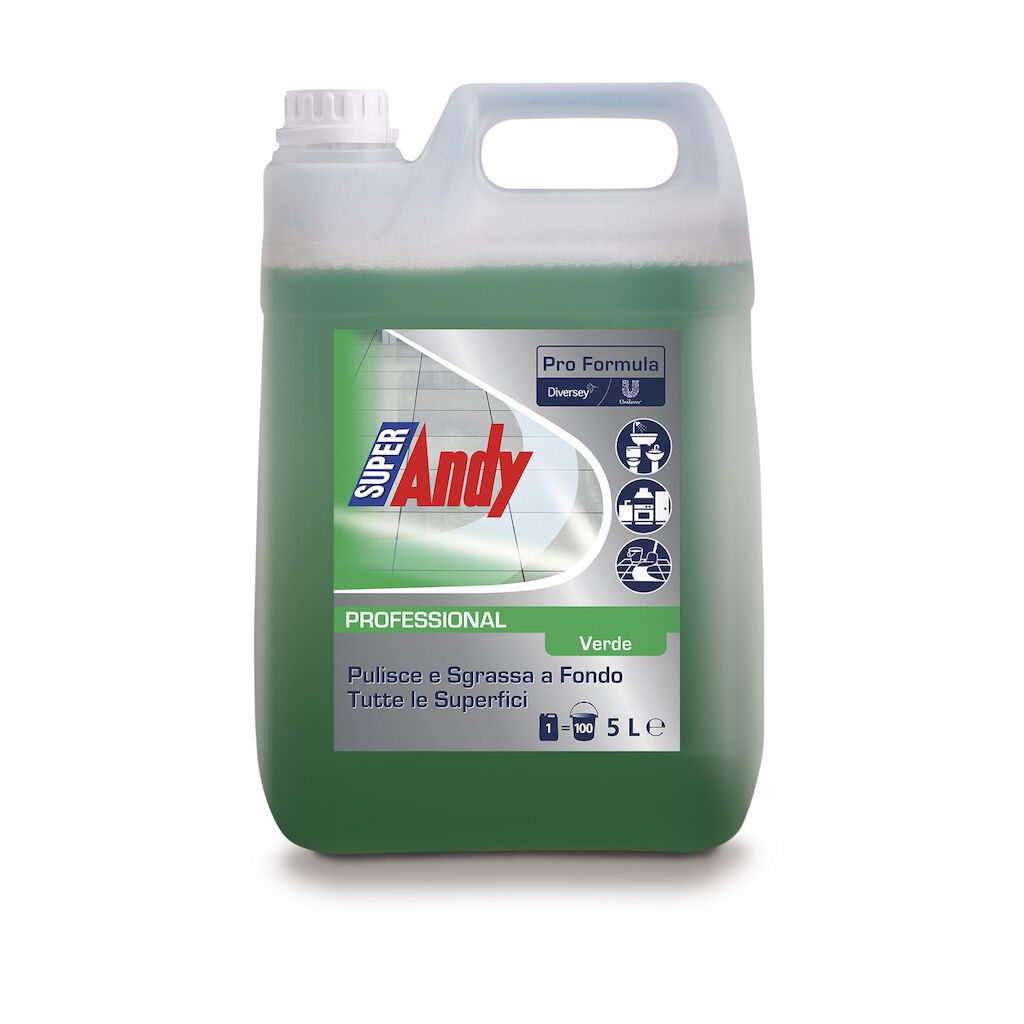 SuperAndy Verde 2x5L - Detergente profumato per pavimenti senza risciacquo