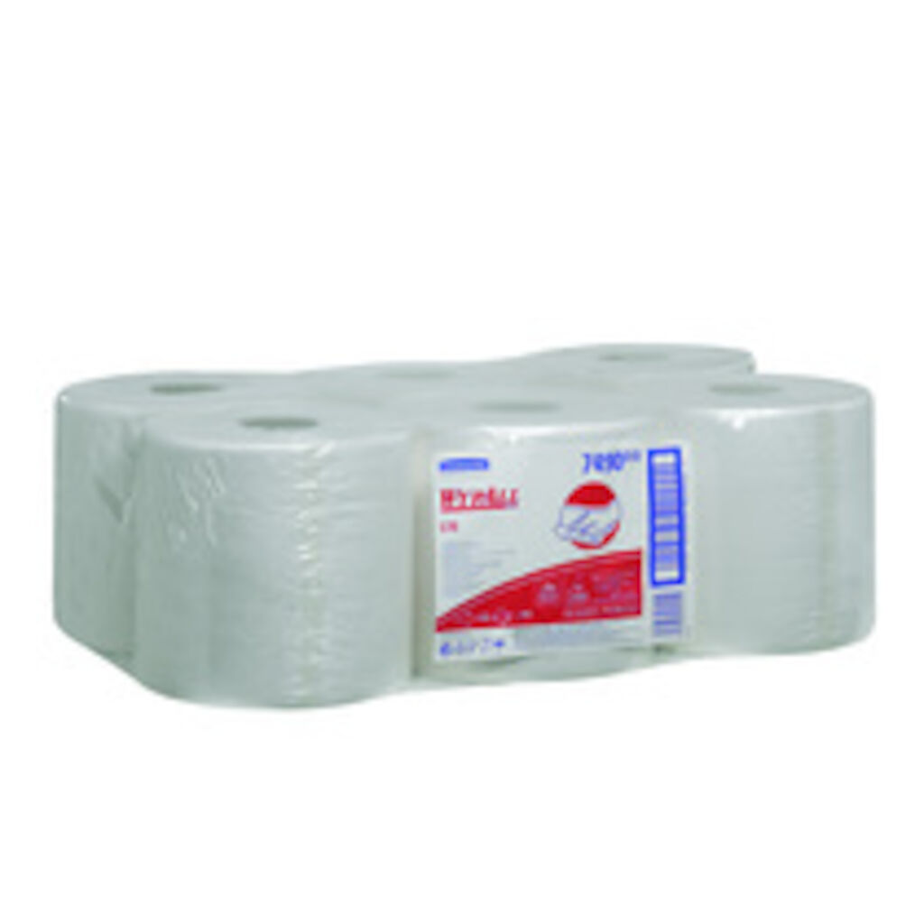 KC Wypall L10 6x630Stk. - Weiß - Hochwerige Wischtücher für Lebensmittel & Hygiene - einsetzbar im Roll Control Spender (7018, 7181), AIRFLEX-Material, 1-lagig, perforiert, weiß, Tuchgröße 18,5 x 38 cm, 630 Abrisse / Rolle