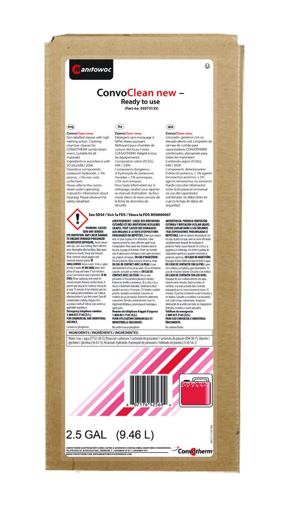 ConvoClean new - Cooking Chamber Detergent for Automatic Cleaning System, 2.5gal - Ready to use